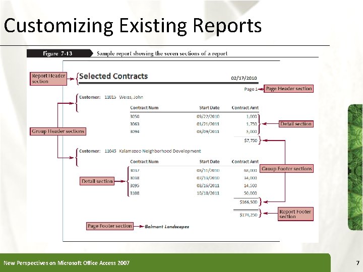 Customizing Existing Reports New Perspectives on Microsoft Office Access 2007 XP 7 