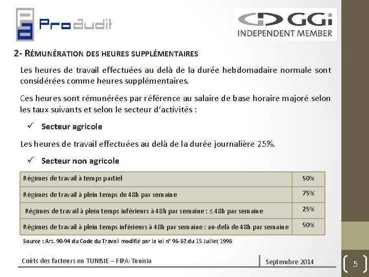 2‐ RÉMUNÉRATION DES HEURES SUPPLÉMENTAIRES Les heures de travail effectuées au delà de la