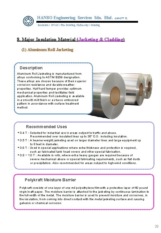 HANBO Engineering Services Sdn. Bhd. (1054377 -T) Insulation / HVAC / Fire Proofing /