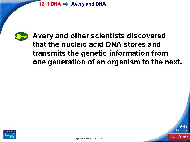 12– 1 DNA Avery and other scientists discovered that the nucleic acid DNA stores