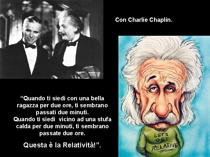 Con Charlie Chaplin. “Quando ti siedi con una bella ragazza per due ore, ti