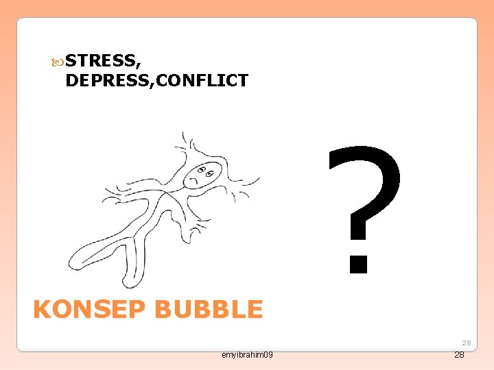  STRESS, DEPRESS, CONFLICT ? KONSEP BUBBLE 28 emyibrahim 09 28 