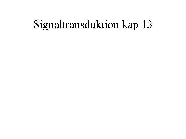 Signaltransduktion kap 13 