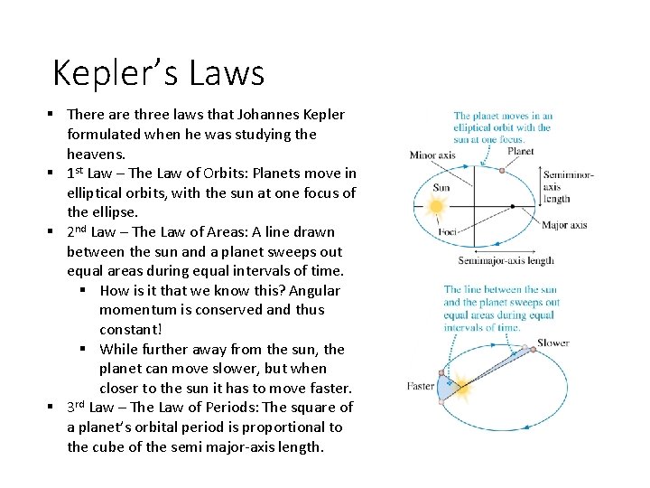 Kepler’s Laws § There are three laws that Johannes Kepler formulated when he was