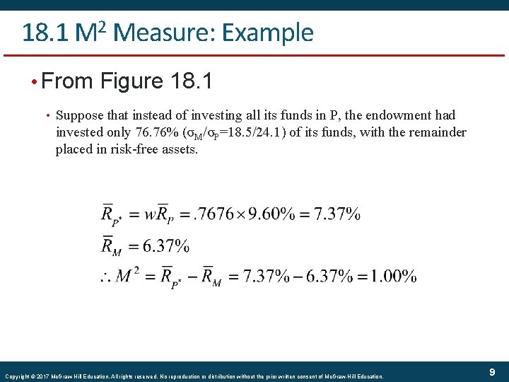 18. 1 M 2 Measure: Example • From Figure 18. 1 • Suppose that