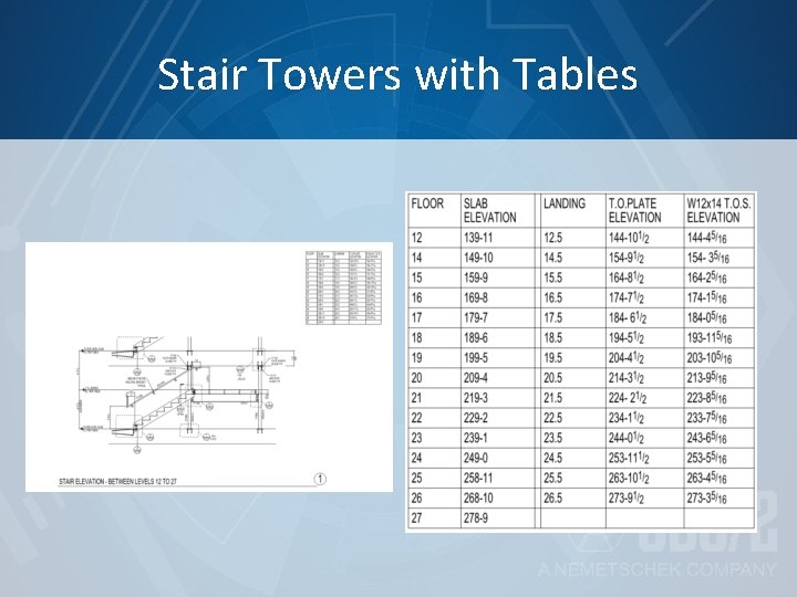 Stair Towers with Tables 