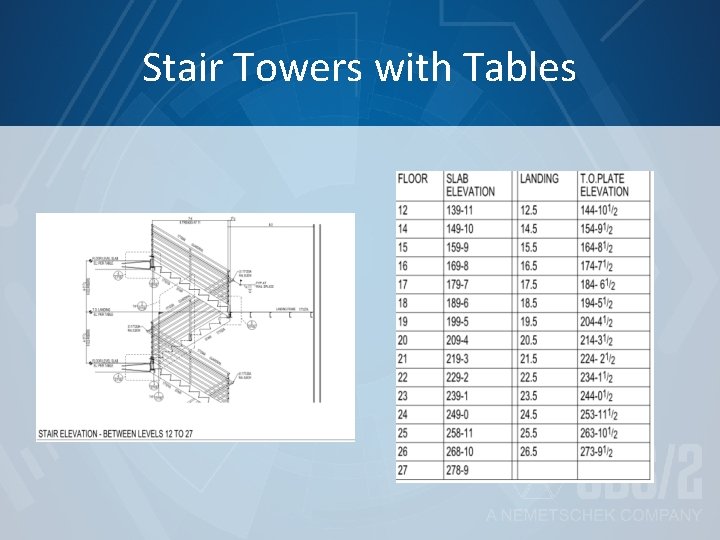 Stair Towers with Tables 