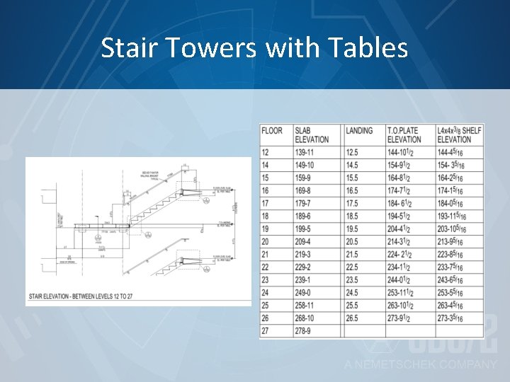 Stair Towers with Tables 