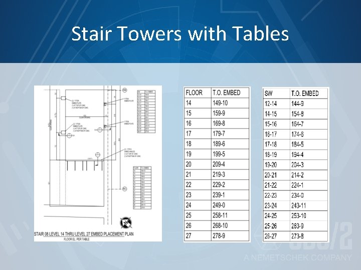 Stair Towers with Tables 