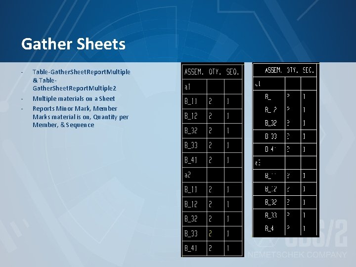 Gather Sheets - Table-Gather. Sheet. Report. Multiple & Table. Gather. Sheet. Report. Multiple 2