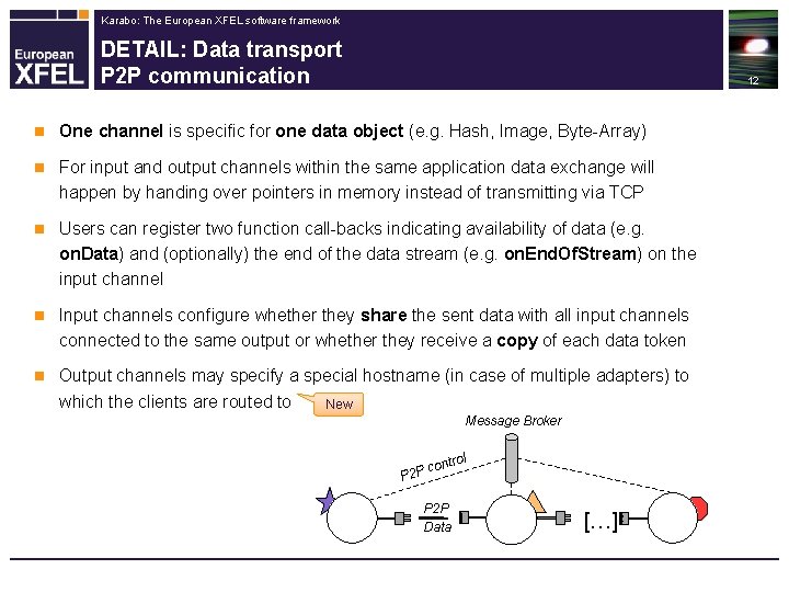 Karabo: The European XFEL software framework DETAIL: Data transport P 2 P communication 12