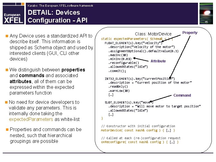 Karabo: The European XFEL software framework DETAIL: Devices Configuration - API n Any Device