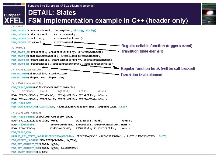 Karabo: The European XFEL software framework DETAIL: States FSM implementation example in C++ (header