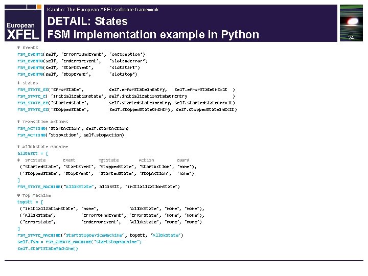 Karabo: The European XFEL software framework DETAIL: States FSM implementation example in Python #