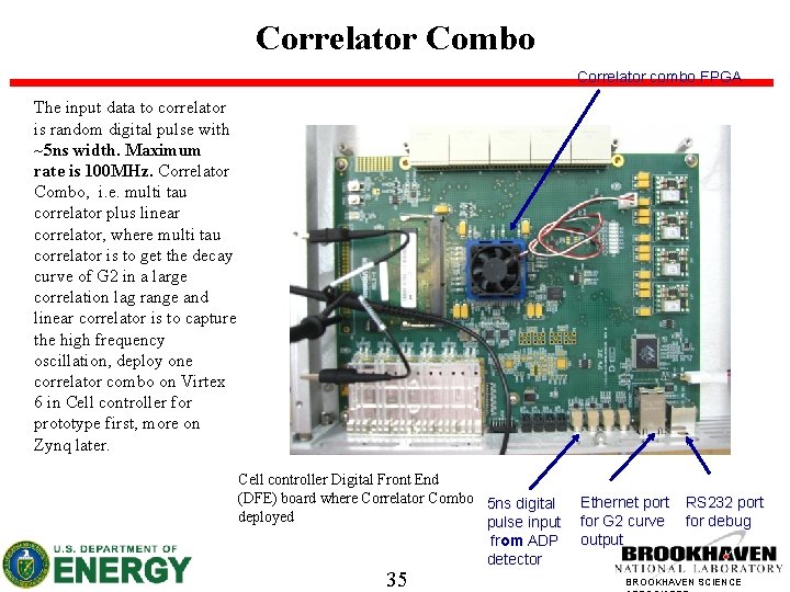 Correlator Combo Correlator combo FPGA The input data to correlator is random digital pulse