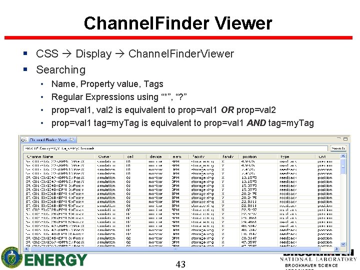 Channel. Finder Viewer CSS Display Channel. Finder. Viewer Searching • Name, Property value, Tags