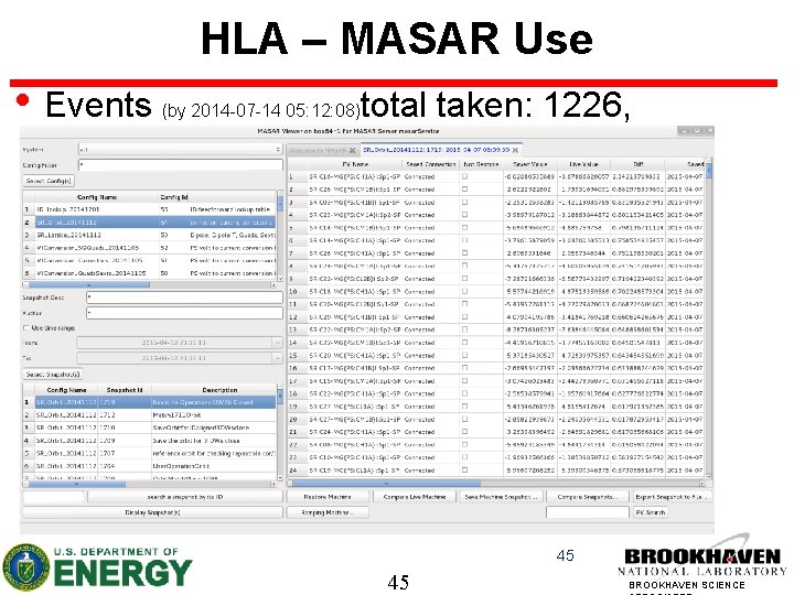 HLA – MASAR Use • Events (by 2014 -07 -14 05: 12: 08) approved: