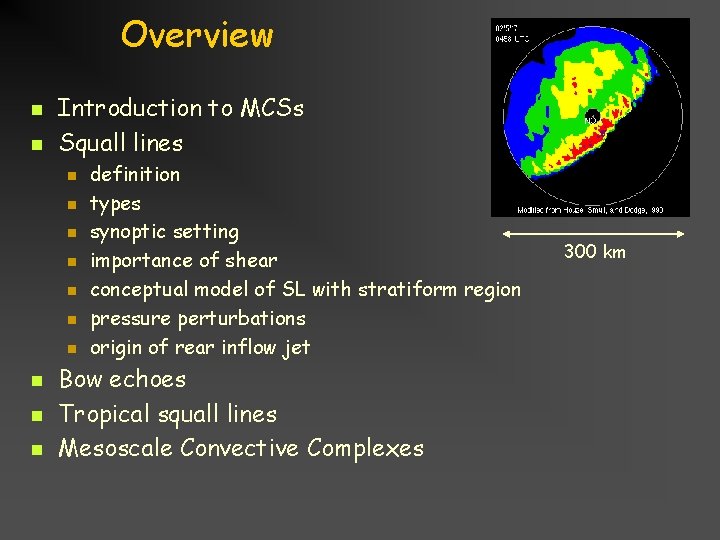 Overview n n Introduction to MCSs Squall lines n n n n n definition