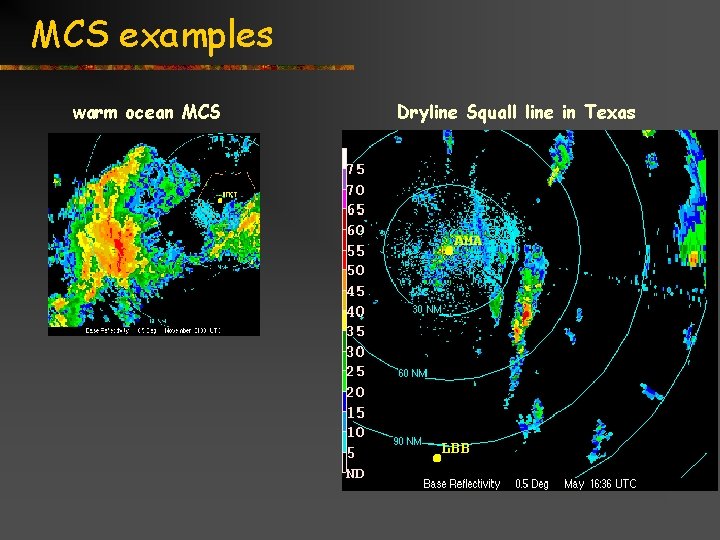 MCS examples warm ocean MCS Dryline Squall line in Texas Title goes here for