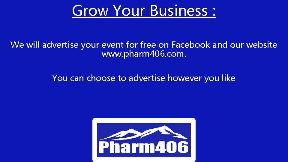 Grow Your Business : We will advertise your event for free on Facebook and