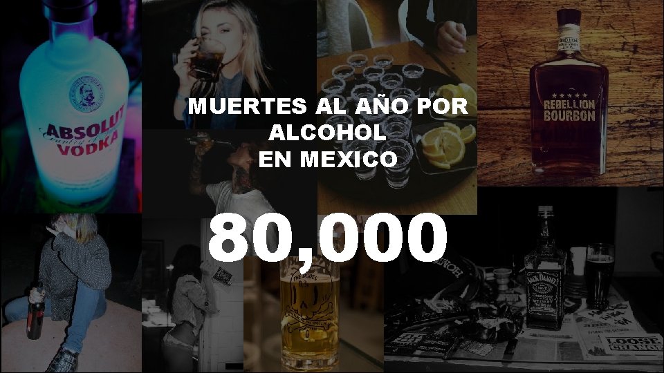 MUERTES AL AÑO POR ALCOHOL EN MEXICO 80, 000 