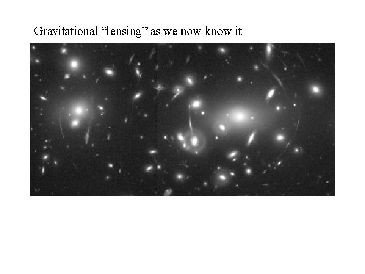 Gravitational “lensing” as we now know it 