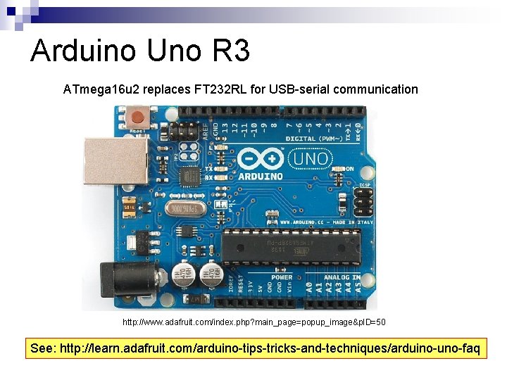 Arduino Uno R 3 ATmega 16 u 2 replaces FT 232 RL for USB-serial
