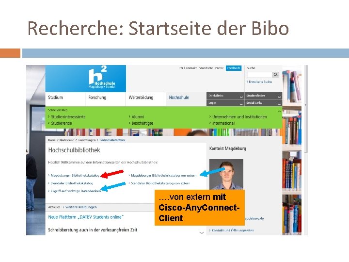 Recherche: Startseite der Bibo …. von extern mit ohne Cisco-Any. Connect. Client 