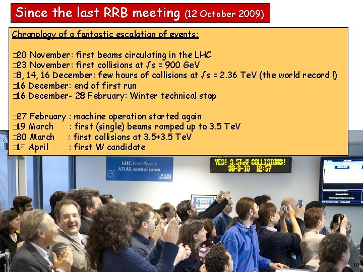 Since the last RRB meeting (12 October 2009) Chronology of a fantastic escalation of