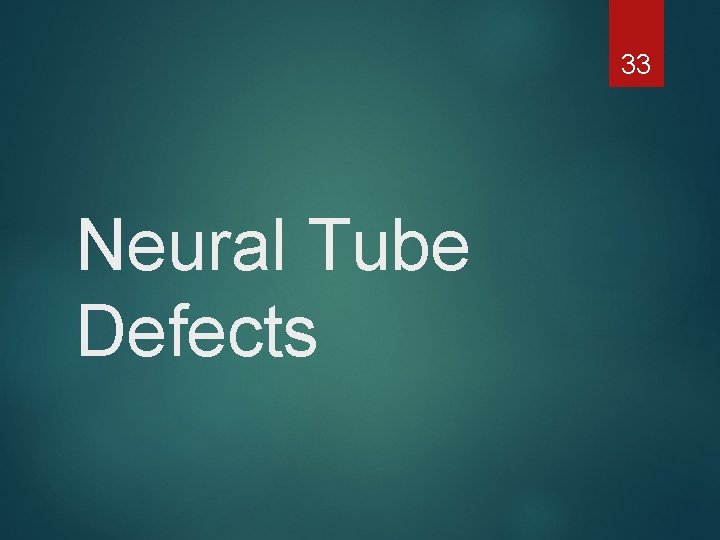 33 Neural Tube Defects 