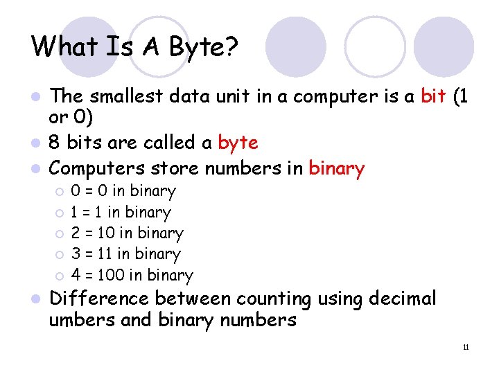 What Is A Byte? The smallest data unit in a computer is a bit