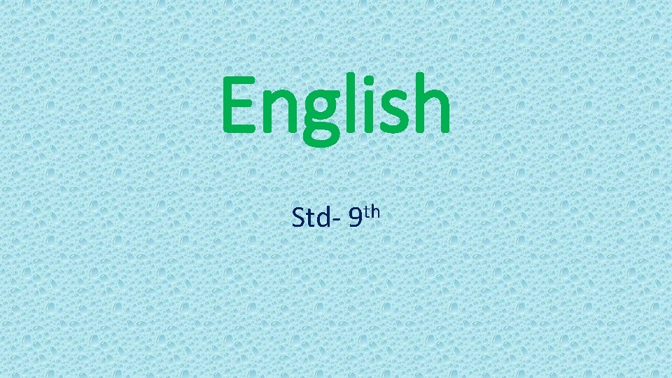 English Std- th 9 
