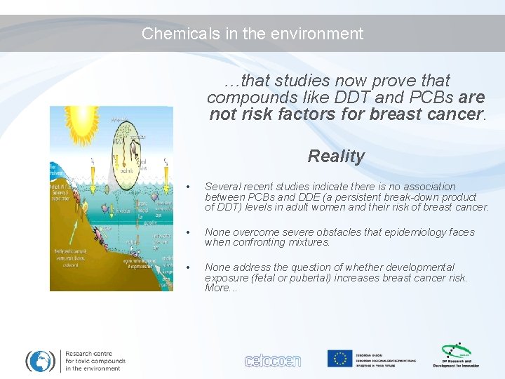 Chemicals in the environment …that studies now prove that compounds like DDT and PCBs