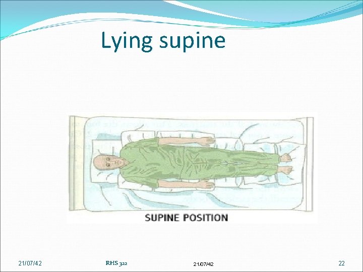 Lying supine 21/07/42 RHS 322 21/07/42 22 