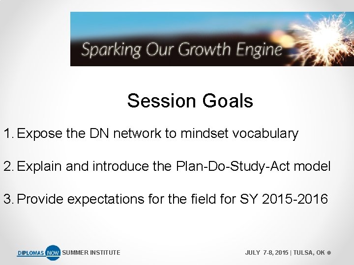 Session Goals 1. Expose the DN network to mindset vocabulary 2. Explain and introduce