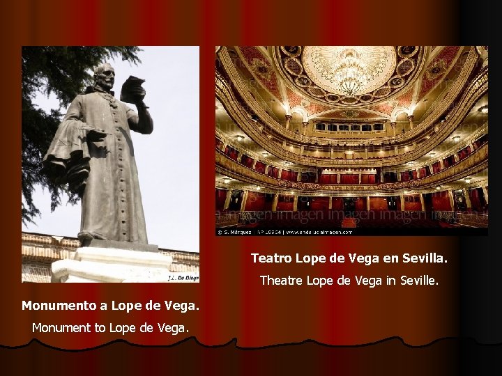 Teatro Lope de Vega en Sevilla. Theatre Lope de Vega in Seville. Monumento a
