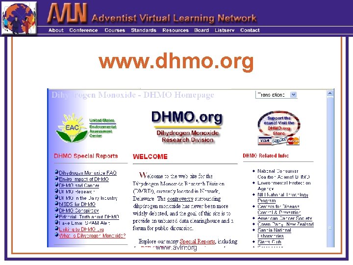 www. dhmo. org www. avln. org 