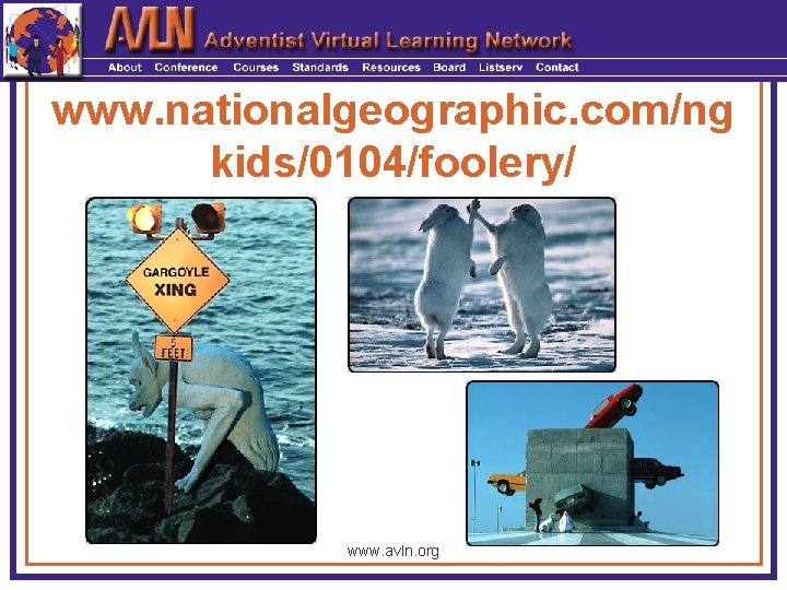 www. nationalgeographic. com/ng kids/0104/foolery/ www. avln. org 