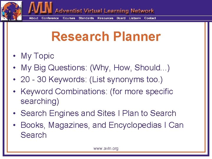 Research Planner • • My Topic My Big Questions: (Why, How, Should. . .