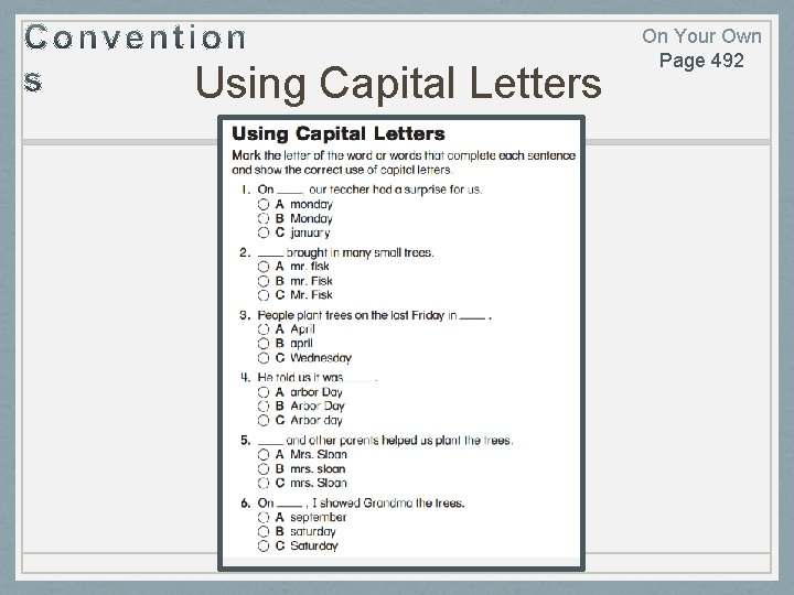 Using Capital Letters On Your Own Page 492 