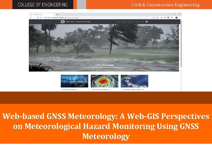 Web-based GNSS Meteorology: A Web-GIS Perspectives on Meteorological Hazard Monitoring Using GNSS Meteorology 