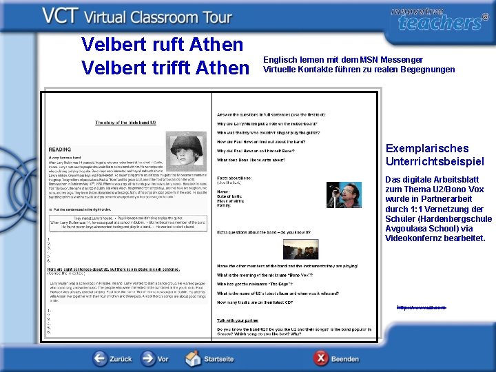 Velbert ruft Athen Velbert trifft Athen Englisch lernen mit dem MSN Messenger Virtuelle Kontakte