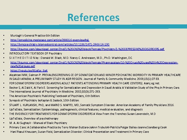 References • • • • • Murtagh’s General Practice 6 th Edition http: //emedicine.