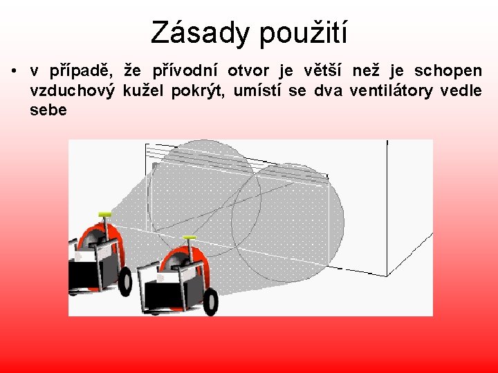 Zásady použití • v případě, že přívodní otvor je větší než je schopen vzduchový