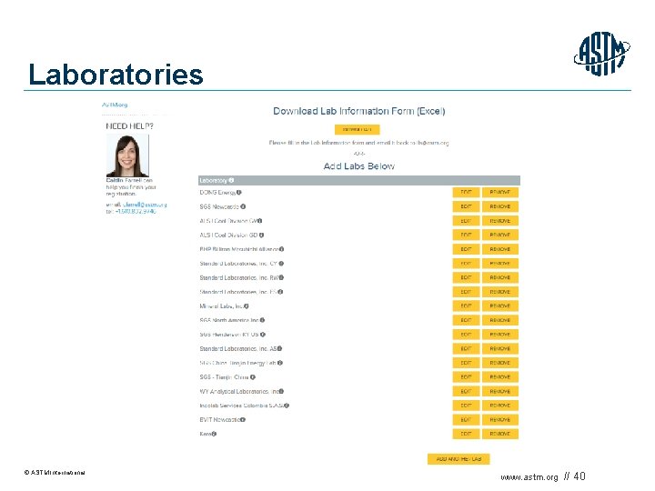 Laboratories © ASTM International www. astm. org // 40 