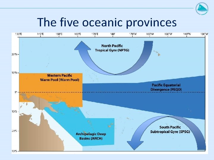 The five oceanic provinces 