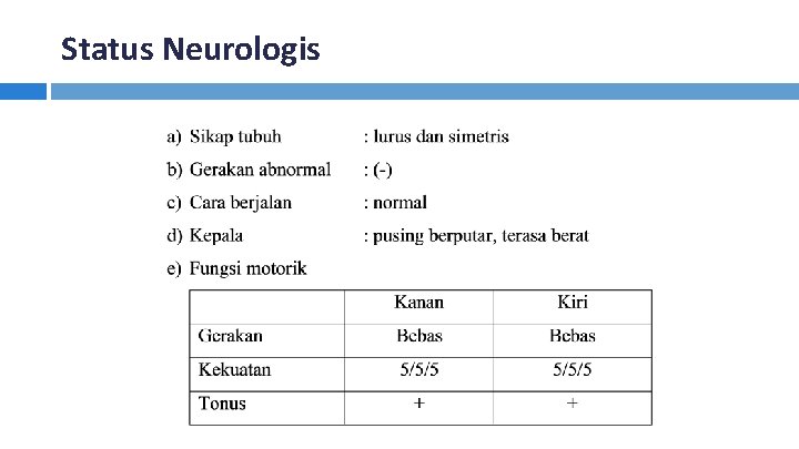 Status Neurologis 