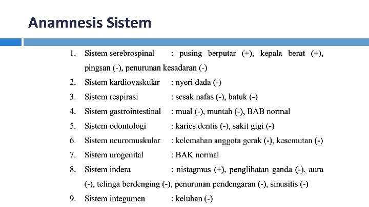 Anamnesis Sistem 