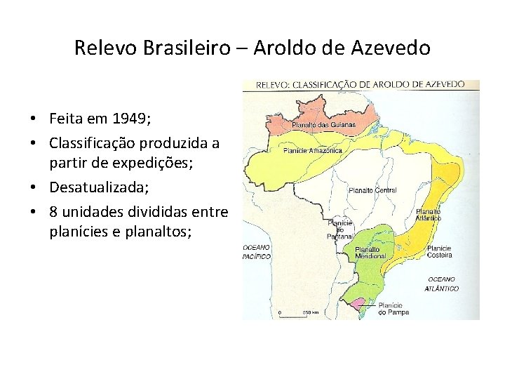 Relevo Brasileiro – Aroldo de Azevedo • Feita em 1949; • Classificação produzida a