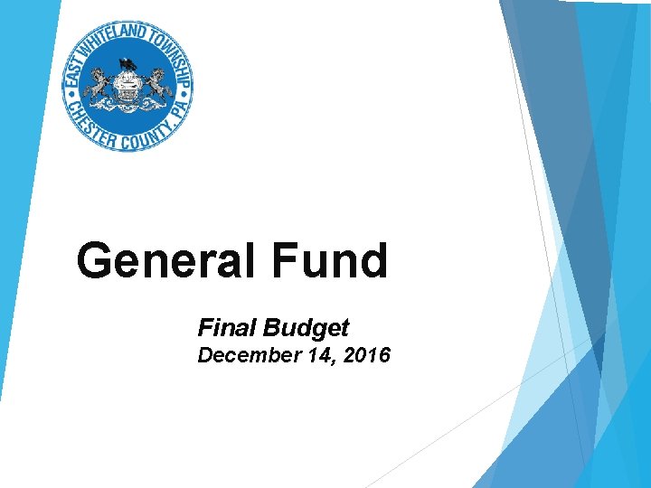 General Fund Final Budget December 14, 2016 